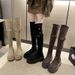 Slimming Knight Zwei-Wege-Overknee-Stiefel mit dicker Sohle, neue lange, gefaltete hohe Stiefel für zierliche Frauen, Herbst/Winter_voghion.com