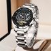 GUANQIN Automatische mechanische Herren-Skelett-Armbanduhr aus Wolframstahl, wasserdicht, Saphir, Wochenkalender, multifunktionale Uhr für Herren_voghion.com