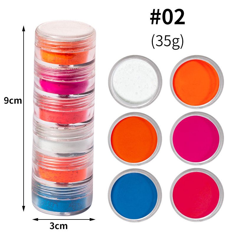 Art 6PCS/set Nohti Glitter Fluorescent Nail Powder Neon Pigment Eyeshadow Powder Nail Glitter Gel Polish Nails_voghion.com