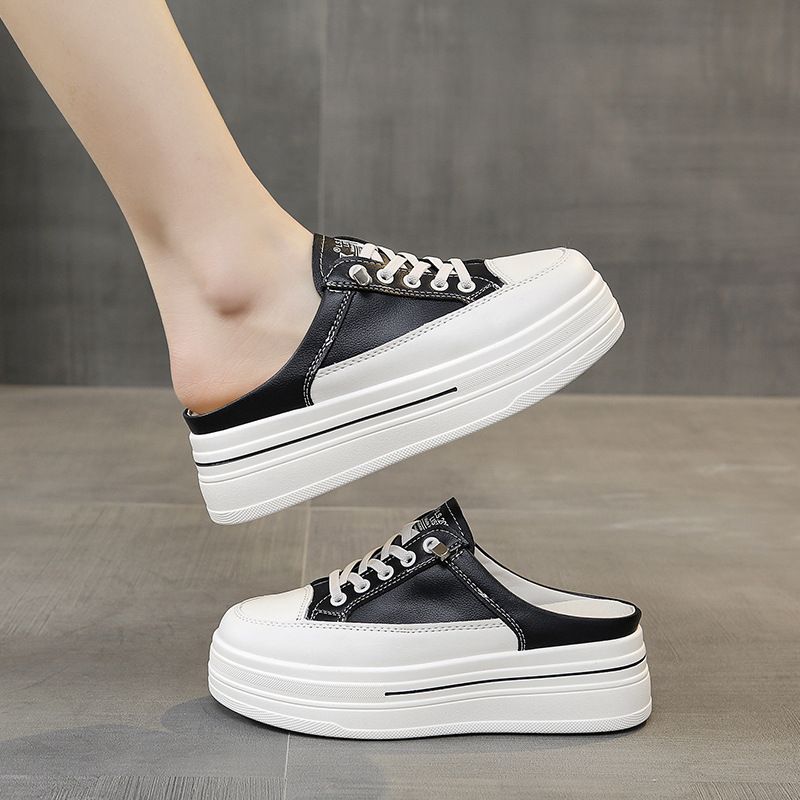 Λευκά παπούτσια, Γυναικεία Καλοκαιρινή Χοντρή Σόλα Άνοιξη 2025 Νέα, Εξωτερικά ρούχα, Μονόκλωτο_voghion.com