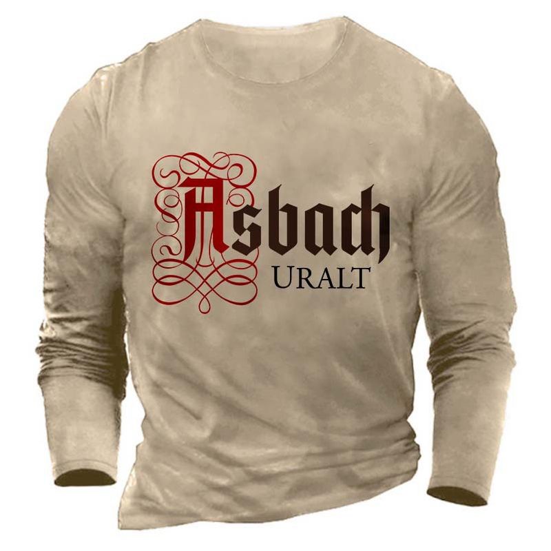 Camiseta de manga larga con cuello redondo y tendencia casual de hombre con estampado 3D de verano_voghion.com