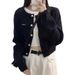 Autumn Short Minimalist Knitted Cardigan For Women Gray Hot Girl Korean Style Lazy Ins Trend High-end Fashionable Top_voghion.com