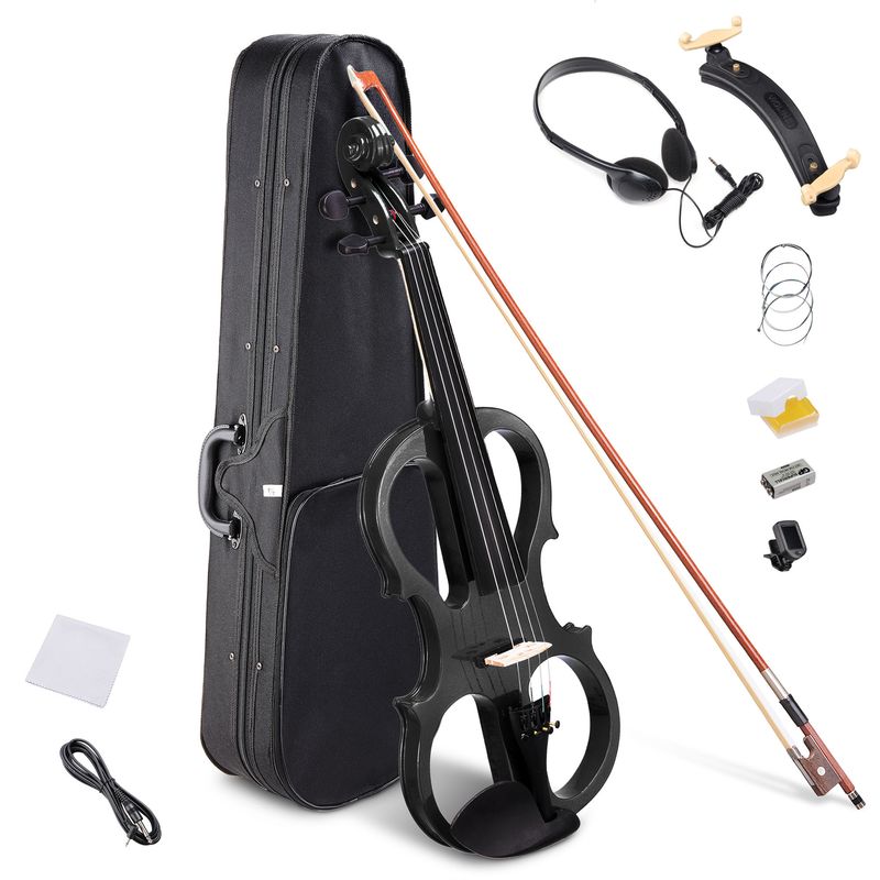 4/4 Violin Electric Violin(right hand)Black_voghion.com