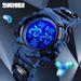 Kids Digital Watch With Colorful LED Light - 30M Waterproof Military Camo Sports Watch For Boys Girls (Blue/Green Camo)_voghion.com