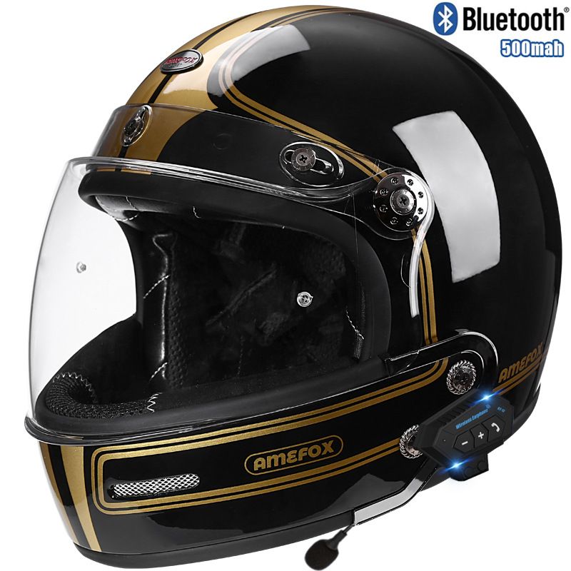 3C-zertifizierter Retro-Motorradhelm mit Bluetooth, ABS-Schale, mehreren Farben und Visieroptionen für Männer und Frauen (M-2XL)​_voghion.com
