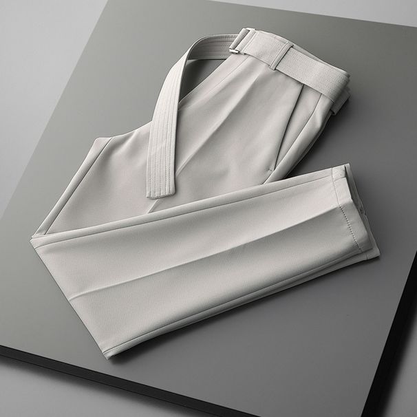 Moška oblačila, hlače z devetimi točkami, poslovne ležerne, formalne, ozke ravne hlače_voghion.com