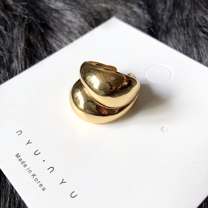 Stile moda 2025 3 di loro Oro Argento Metallo Minimalista Lucido Ampio Aperto Geometrico Anello per il pollice Gioielli da uomo e da donna_voghion.com