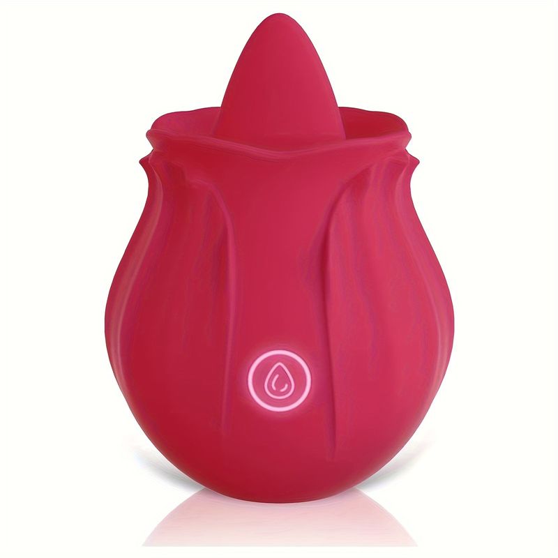 1pc Rose Licking Vibrator Tongue Vibrator Clit Nipple Stimulation Sex Toy_voghion.com