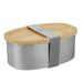 Lunch box in acciaio inox 304 con coperchio in bambù, moderno lunch box, semplice lunch box sigillato con cinturino, lunch box_voghion.com
