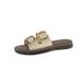 Flat For Women 2025 Summer New Slip-On Lazy Versatile Outdoor Belt Buckle Beach Sandals_voghion.com