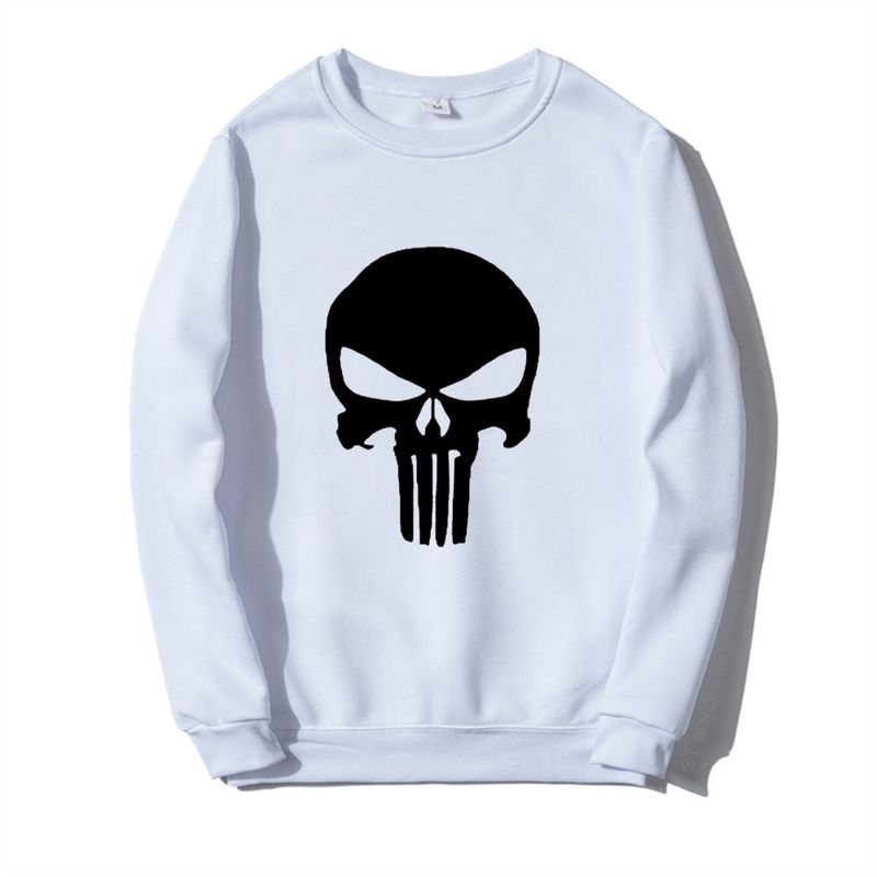 Suéter de cuello redondo de algodón grande informal con calavera vendedora caliente_voghion.com