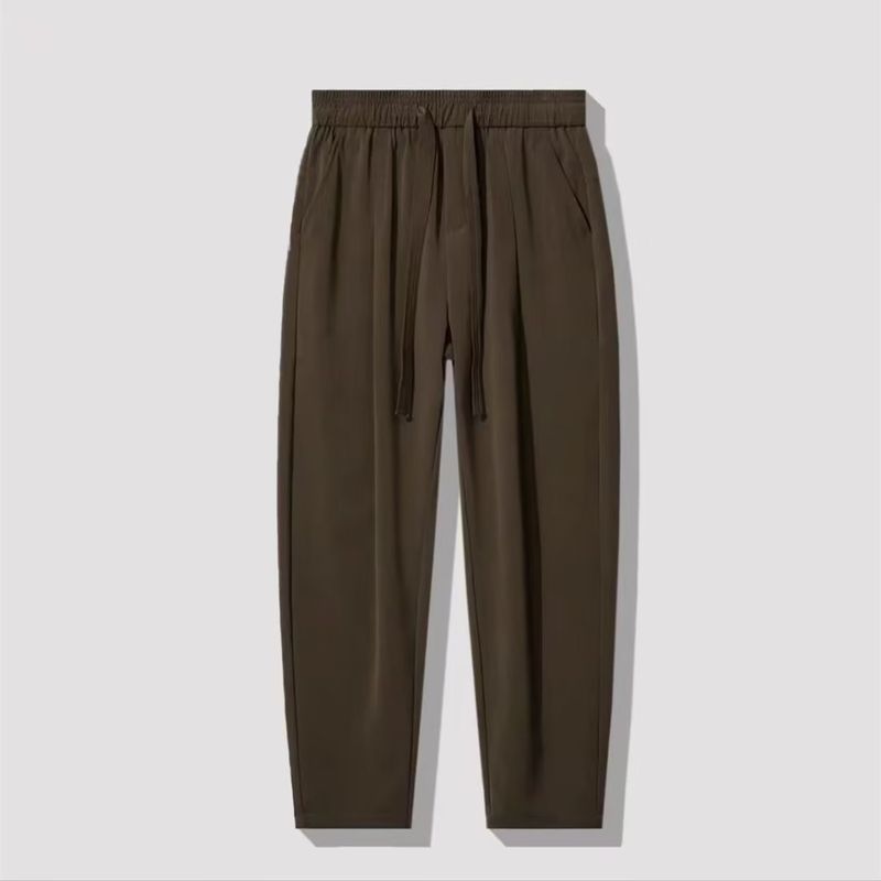 Herrenbekleidung Herren Freizeithosen für den Herbst neue trendige einfarbige Basic-Anzughose mit lockerer Drapierung und gerader Passform_voghion.com