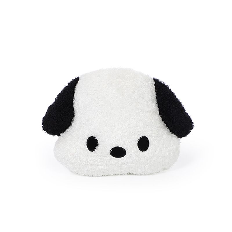 Car seat cushion Lamb wool cartoon embroidered car seat cushion with non-slip warm car creative black and white dog car seat cover_voghion.com