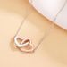 Catena clavicola alla moda semplice ciondolo a forma di cuore di alta qualità collana doppio amore gioielli per le donne_voghion.com