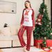 Set di Natale per genitori e bambini, con stampa di lettere di cervi di confine, in stile scozzese rosso, per la casa, pigiama morbido e carino_voghion.com