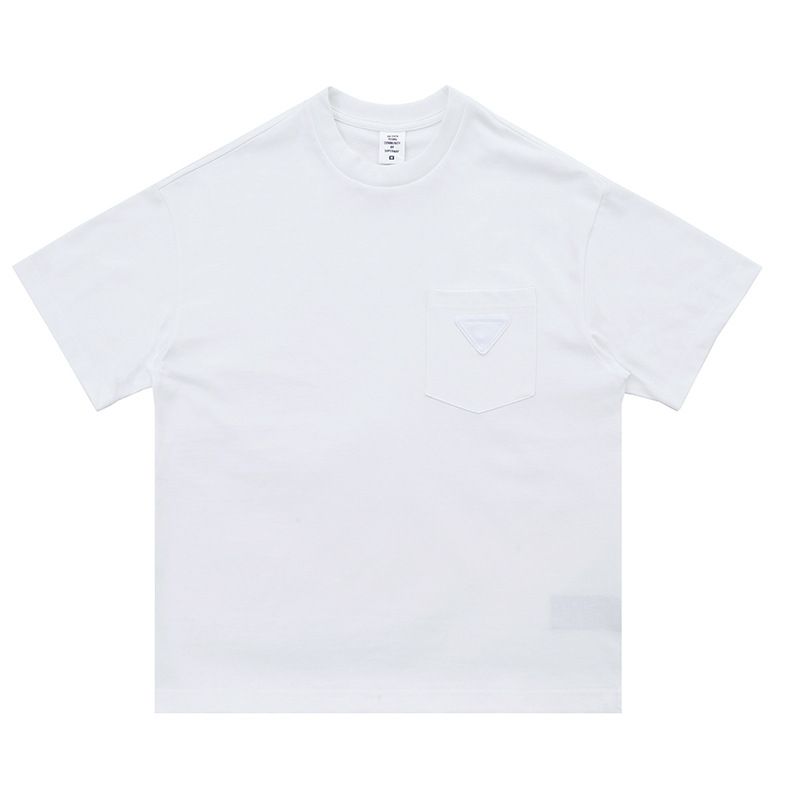 SUP Men's Wear | 2024 Spring/Summer New Product Trendy Brand Simple Chest Pocket Triangle Patch Embroidered Casual Short_voghion.com