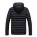 Men's Winter Hooded Jacket With Polyester Filling, Slim Fit Zip-Up Coat For Casual Wear, Striped & Solid Colors Available In Plus Sizes (L-8XL)_voghion.com