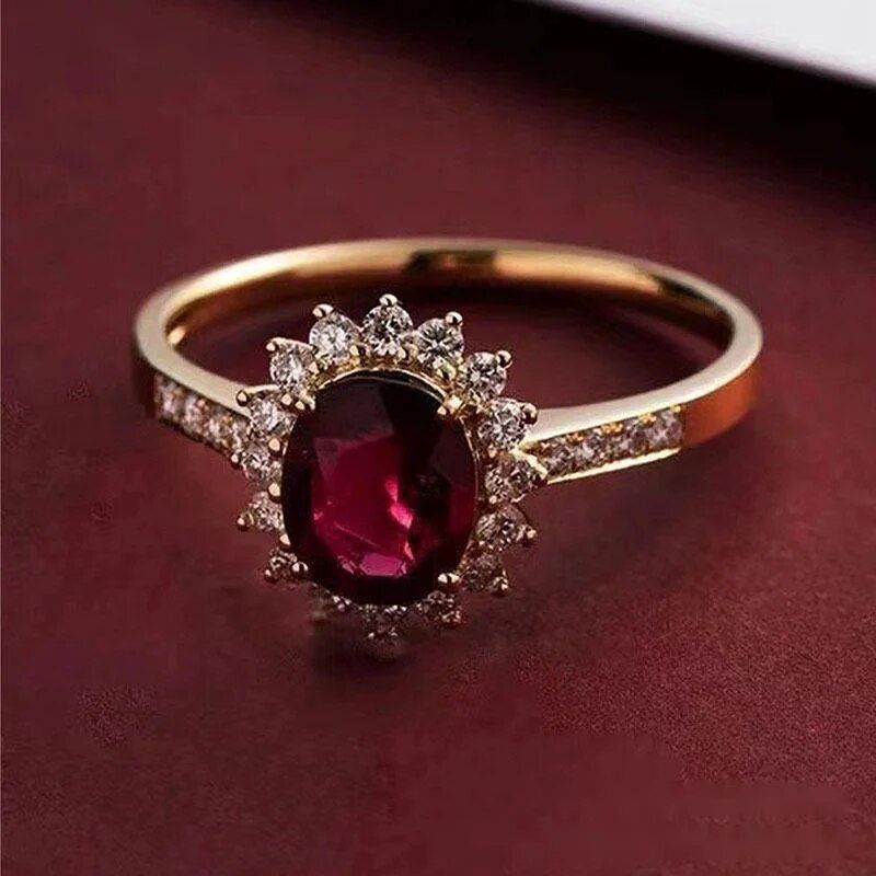 S sterling sir ring lichte sieraden, populaire Europese en Amerikaanse handkleding, creatieve granaatappelrode zirkoon voor dames_voghion.com