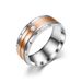 Popular fashionable titanium steel with patchwork color, high-end texture, flower inlaid diamond couple ring, light_voghion.com