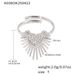 Fang Tang Personality Style Simple Sun Set Diamond Heart Ring Titanium Steel Geometric Pattern Ring For Women_voghion.com