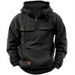 Men's Autumn And Winter Hooded Green Sweatshirt Men's Workwear Solid Color Casual Sweatshirt Jacket_voghion.com