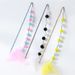 Meow Heart Treasure Acrylic Color Block Pom Feather Teaser Wand Cat Interactive Pet Toy_voghion.com
