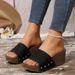 Summer Women's Platform Wedge Slides - Wide Width One Strap Chunky Sole Sandals For Casual Comfort_voghion.com