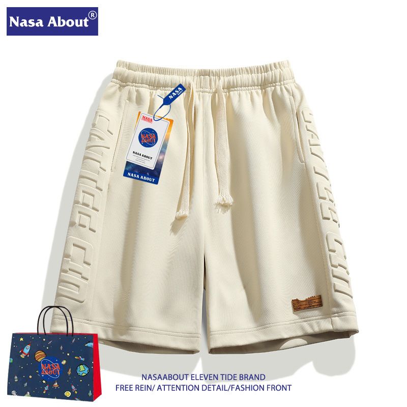 NASA Shorts Heren Zomer Ijs Zijde Dunne Losse Grote Broek American Tide Merk Sport Casual Vijfpuntsbroek_voghion.com