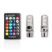 LED per auto con ampia luce, silicone luminoso 5050-6SMD, telecomando wireless RGB colorato flash T10, piccola lampada per targa_voghion.com