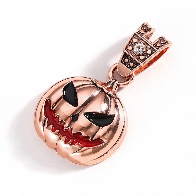 Halloween Pumpkin Skull Alloy Drip Oil Pendant With Exaggerated Personality, Men's Necklace_voghion.com
