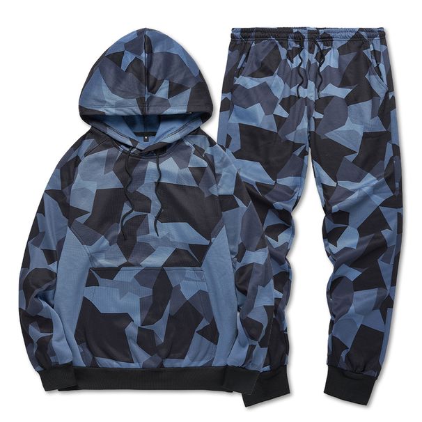 2025 Herren-Freizeitsport in Übergröße für Herbst und Winter, neues zweiteiliges Set aus Fleece mit Kapuze und Kordelzug in Camouflage 20f7_voghion.com