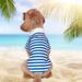 Guangying Dog Sweatshirt Lapel Collar Elastic Adorable Pet Dog Cat Navy Striped Pullover Top Pet Supplies_voghion.com
