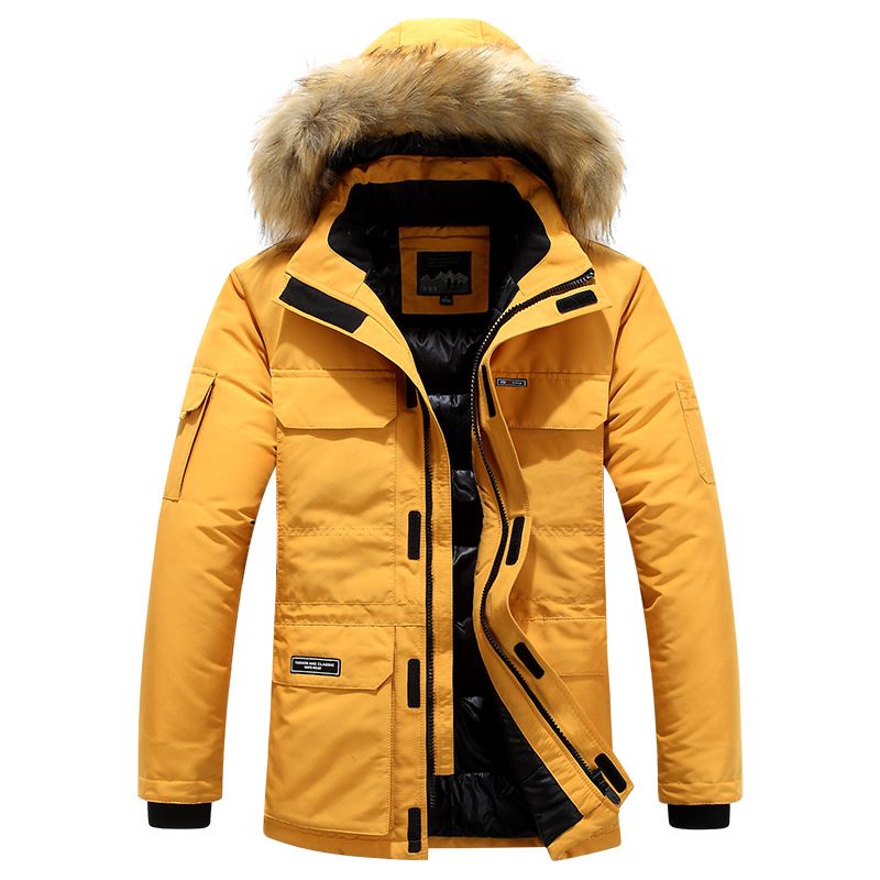 Herenkleding nieuw 2024 zakelijke heren katoenen jas grote maat jeugd winter katoenen jas bontkraag capuchon jas_voghion.com
