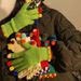 Gants de cyclisme chauds à cinq doigts, sans doigts, tactiles, en laine colorée tricotée pour femmes, pour l'hiver. Jolis petits pompons et gants tactiles à pelote basse._voghion.com