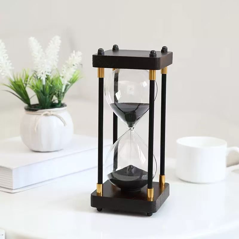 Classic Wooden Hourglass 60-minute/30-minute Timer, A Simple Decorative Piece For Home And Office Use._voghion.com