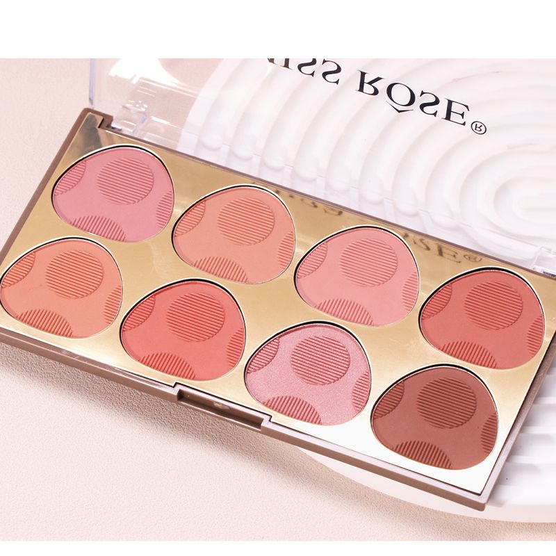 "Number:74"Gold Set Pearlescent Slightly Tipsy Blush Powder Compact Brightening Matte Eight-color Contouring Blush Plate_voghion.com
