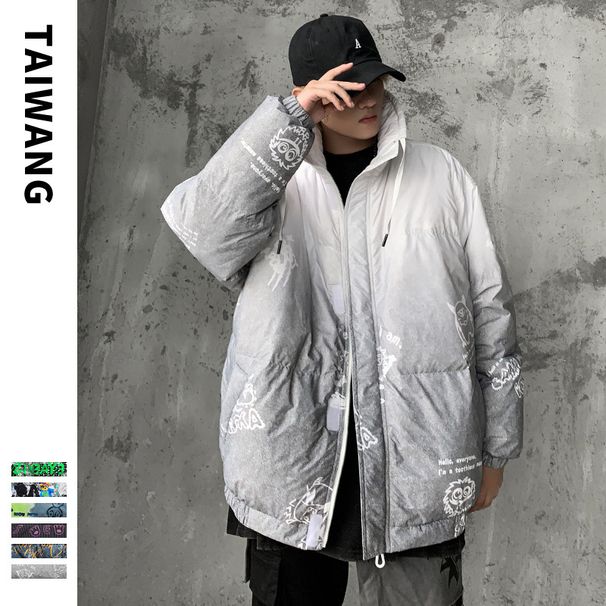 Men's Clothing Fashionable Bear Silk cotton Jacket Men's New Winter Jacket Youth Snowflake Print Silk cotton Jacket_voghion.com