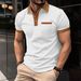 Men Waffle T Shirt Short Sleeve Button Top Casual Tee Lapel Neck Shirt Summer Men's Tee Hombre Fashion Customs_voghion.com