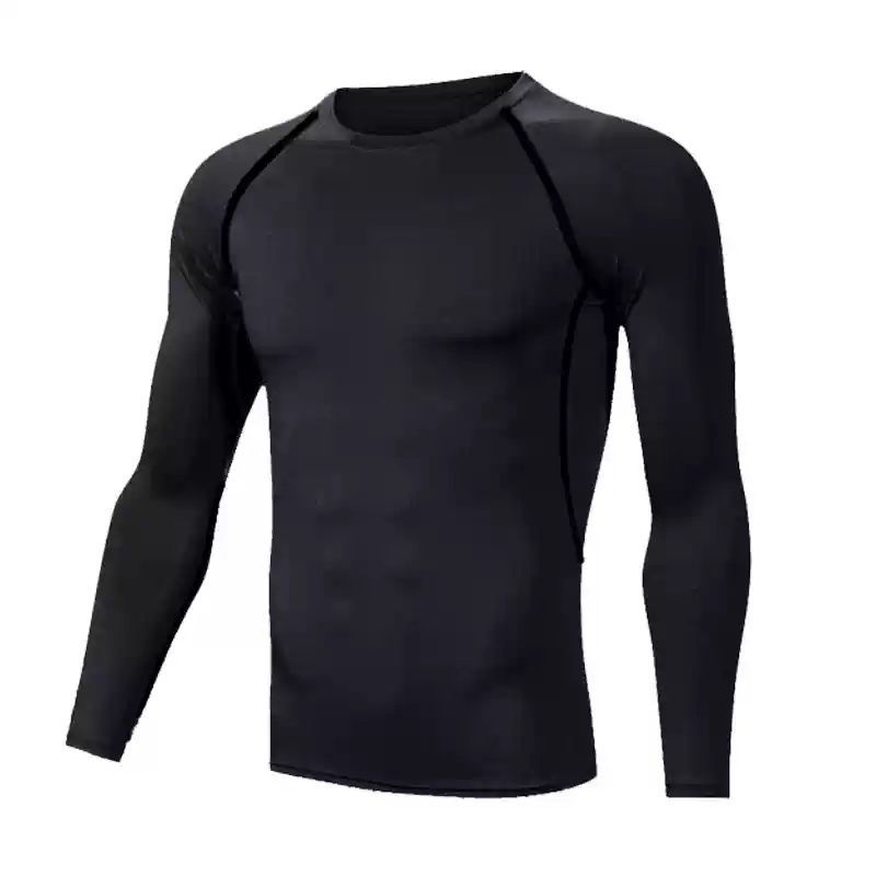 Strój do fitnessu, body sportowe, góra, długie rękawy, szybkoschnący, dopasowany, do koszykówki, wysoka elastyczność, do biegania na nartach_voghion.com
