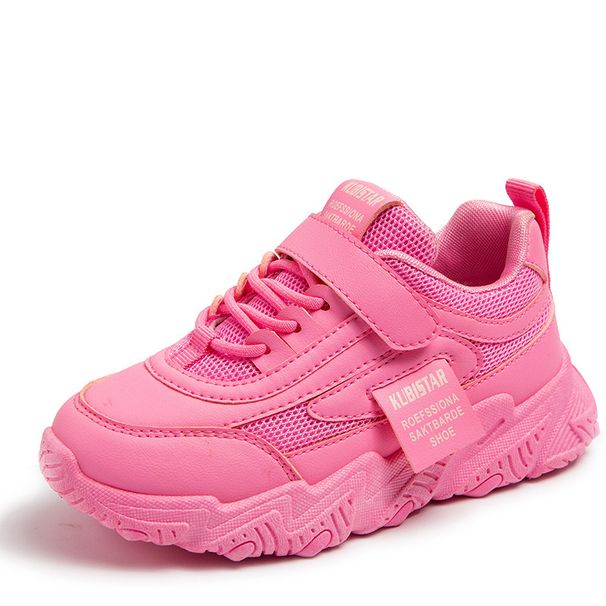2024 Spring New Children's Sports Girls' Casual Mesh Breathable Lightweight Running Student Little White Shoes_voghion.com