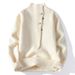 Pull coréen-japonais à col roulé mi-long boutonné en maille épaisse, coupe ample, pour hommes et femmes_voghion.com