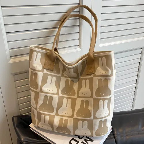 Lærredstaske Dame Large Capacity 2023 Ny sommer All-match En-skulder stoftaske avanceret sense class pendlertaske_voghion.com