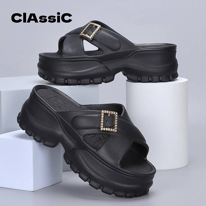 Extra Thick Platform Sandals For Women – Cloud-Like EVA Slides With Arch Support | Summer Beach Shoes (White/Black/Khaki) Sizes 36-41​_voghion.com