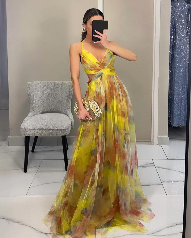 Women's Cloak Sequined Chiffon Banquet Evening Dress Two-piece Set_voghion.com