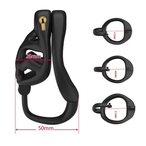 25 verschiedene verstellbare, atmungsaktive Keuschheitskäfige für Männer mit 3 Ringen und Hakenverschluss, in Schwarz und Rosa erhältlich, diskretes Penisspielzeug für intime Kontrolle_voghion.com