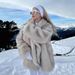 Women's Clothing Double-Faced Faux Fur Coat With Fox Fur Collar Warm & Fluffy Winter Jacket For Women, Oversized Loose Fit, Trendy Streetwear Style_voghion.com