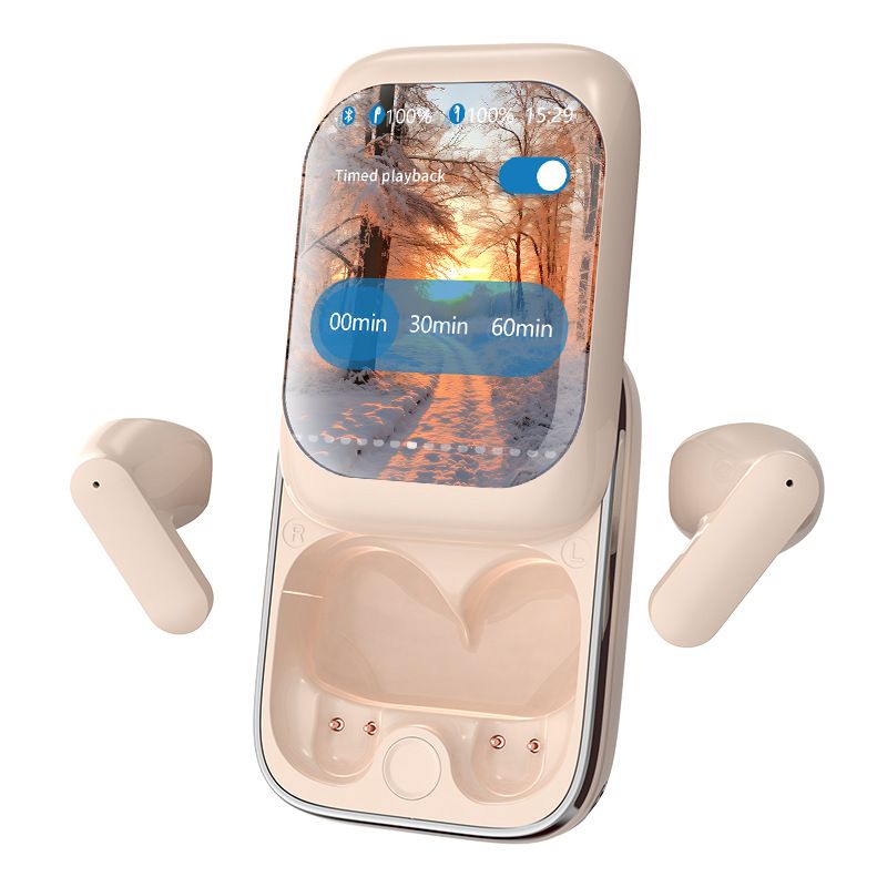 Intelligent Wireless Full-color With LCD Screen And Ultra Long Gaming Display Bluetooth Earphones_voghion.com