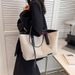 Large capacity canvas women's autumn new style, fashionable and simple shoulder bag, high-end texture hand-held tote bag_voghion.com