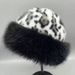 Leopard Print Warm Plush For Women 2024 Autumn Winter Vintage Thickened Cold-Proof Face-Slimming Ear Protection_voghion.com