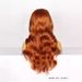 Synthetische Clip-in-Perücke, modische Perücke, Spitzen-Kopfbedeckung, schmutziges Orange, langes lockiges Haar, mittellanges Kopfbedeckung aus gespaltener Faser, Hochtemperaturdraht_voghion.com